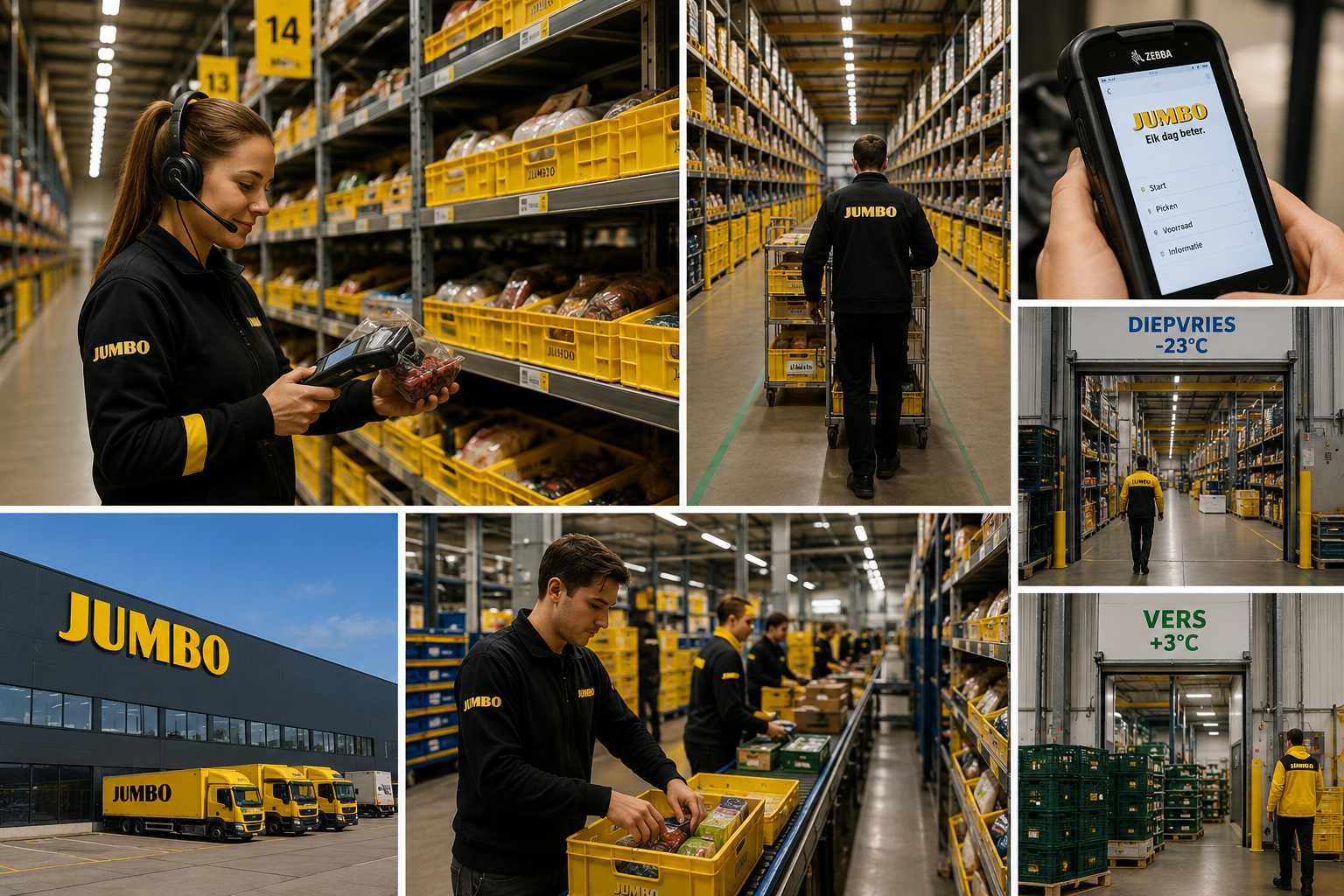Order Pickers  στην αποθήκη της Jumbo στο Ρότερνταμ